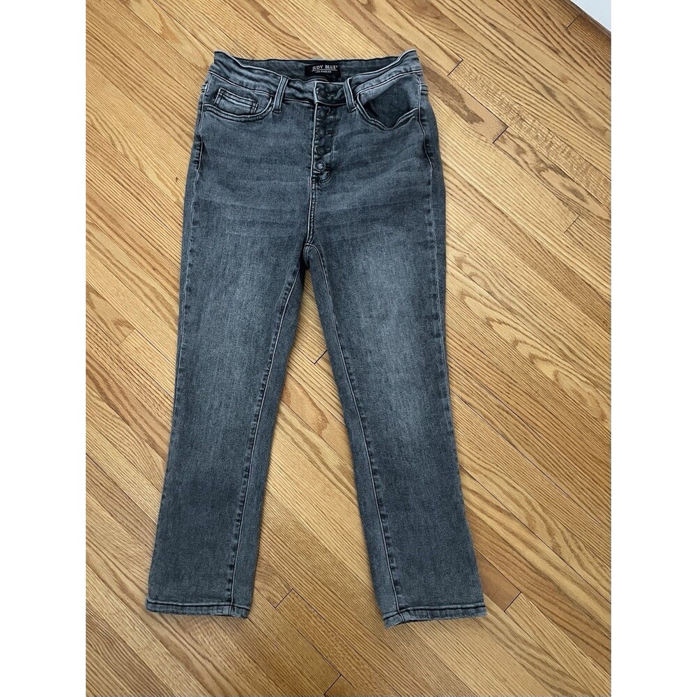Judy Blue Skinny Jeans Womens 7/28 Gray Button Fly High Rise Stretch